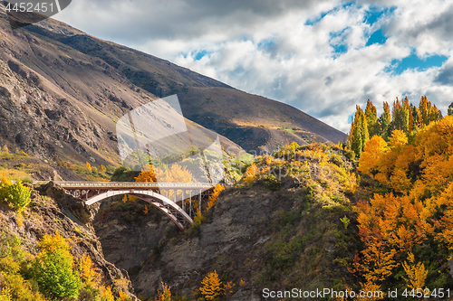 Image of Arch bridge over Kawarau river near Queenstown, New Zealand