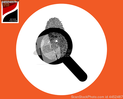 Image of magnifier and fingerprint