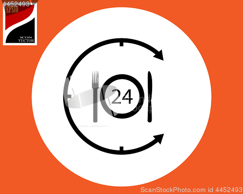 Image of vector icon of knife fork