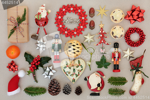 Image of Christmas Decorations and Traditional Symbols