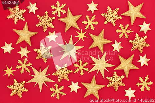 Image of Christmas Gold Star Background