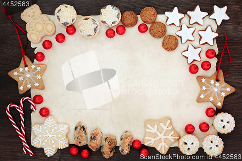 Image of Christmas Biscuit Background Border