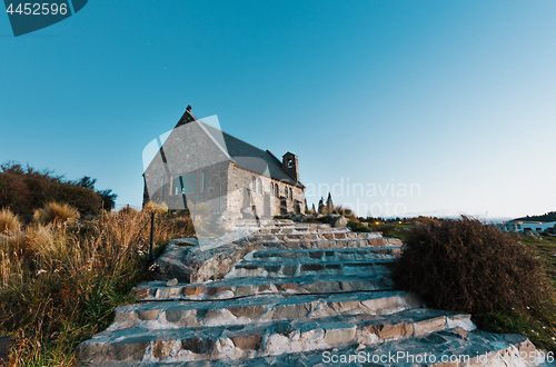 Image of Church of the Good Shepherd at sunset | Lake Tekapo, NEW ZEALAND