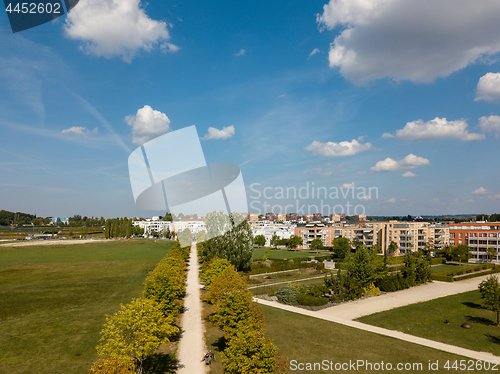 Image of Aerial view on Scharnhauser Park near Stuttgart, Germany