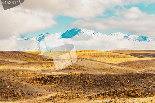 Image of New Zealand scenic mountain landscape shot at Mount Cook Nationa