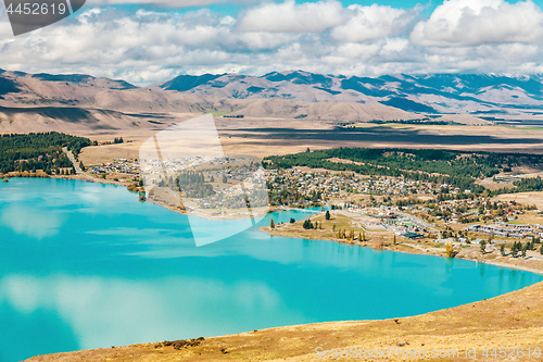 Image of View of Lake Tekapo from Mount John, NZ