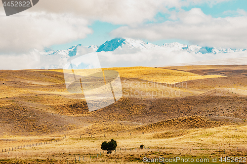 Image of New Zealand scenic mountain landscape shot at Mount Cook Nationa