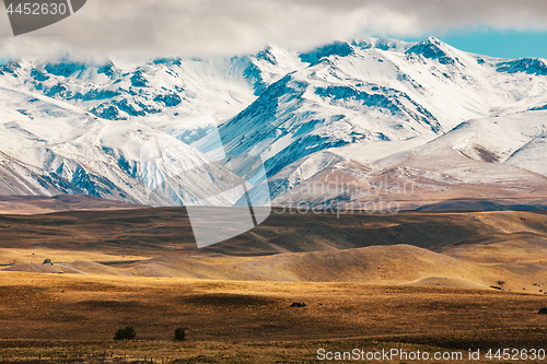 Image of New Zealand scenic mountain landscape shot at Mount Cook Nationa