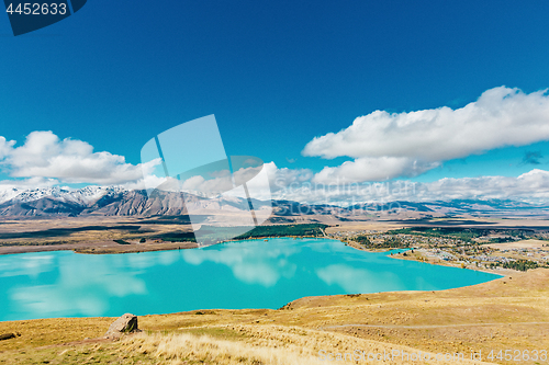 Image of View of Lake Tekapo from Mount John, NZ