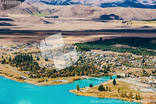 Image of View of Lake Tekapo from Mount John, NZ