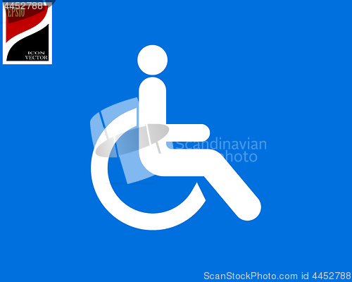 Image of disabled person in wheelchair vector icon