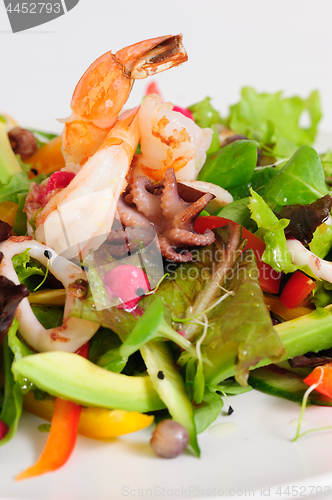 Image of Seafood salad with fresh vegetables