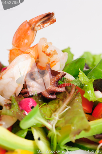 Image of Seafood salad with fresh vegetables