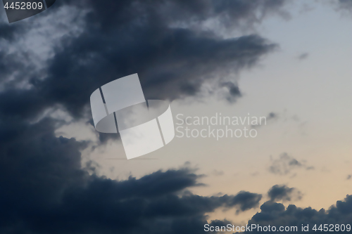 Image of Background of sky with thunderclouds