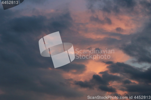 Image of Background of sky with thunderclouds