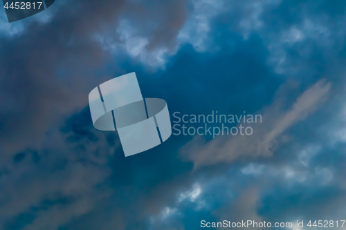 Image of Background of sky with thunderclouds