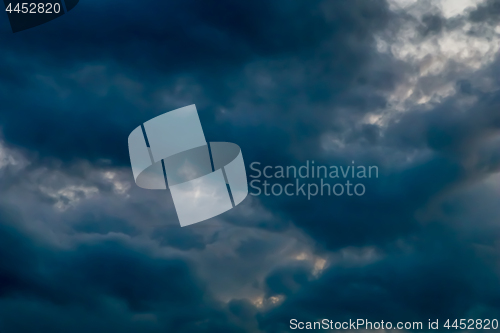 Image of Background of sky with thunderclouds