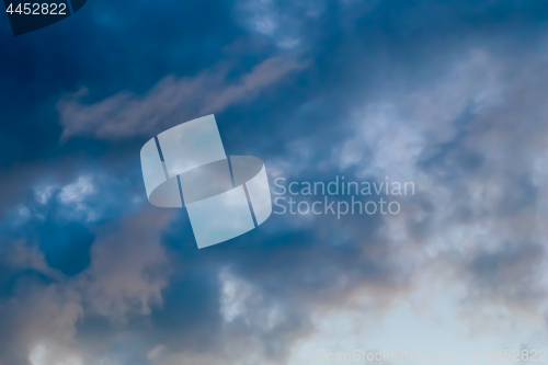 Image of Background of sky with thunderclouds