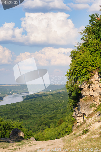 Image of Cliff near the Dniester river, landscape of Moldova