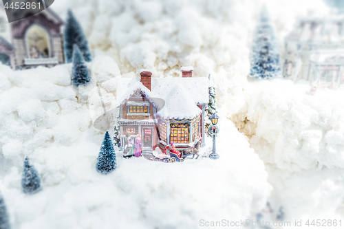 Image of Christmas model landscape with miniature objects