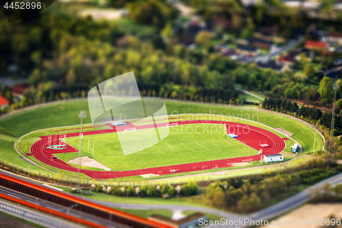 Image of Athletic stadium seen from above