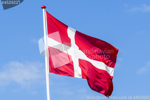 Image of Flag of Denmark in red and white colors