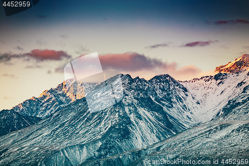 Image of Sunset on the Summit of Mt. Cook and La Perouse in New Zealand