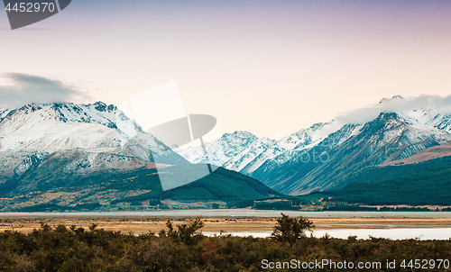 Image of Sunset on the Summit of Mt. Cook and La Perouse in New Zealand