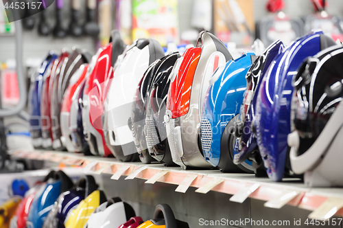 Image of Row of vacuum cleaners in appliance store