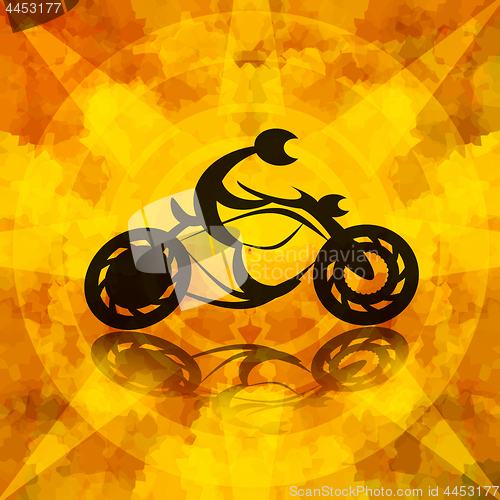 Image of Motorcycle biker burning background