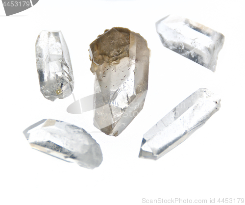 Image of Clear Quartz Crystal Points Over white