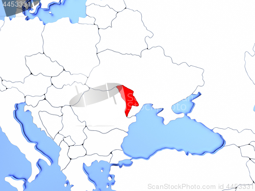 Image of Moldova in red on map