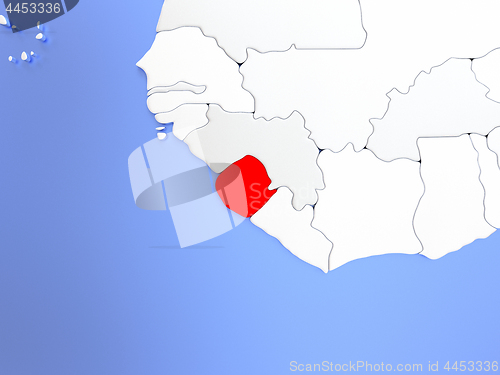 Image of Sierra Leone in red on map