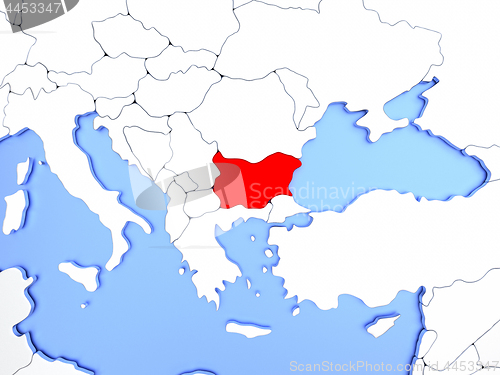 Image of Bulgaria in red on map