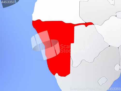 Image of Namibia in red on map