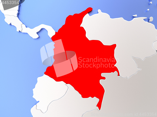 Image of Colombia in red on map