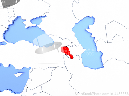 Image of Armenia in red on map
