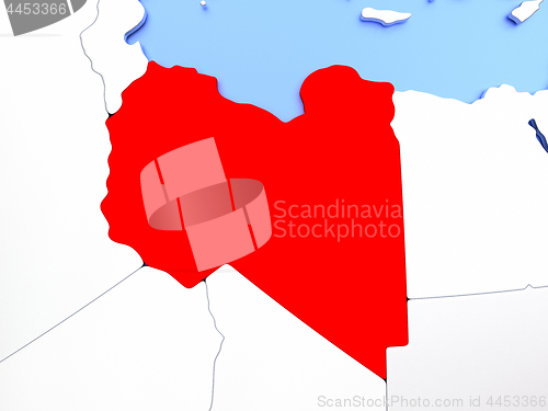 Image of Libya in red on map