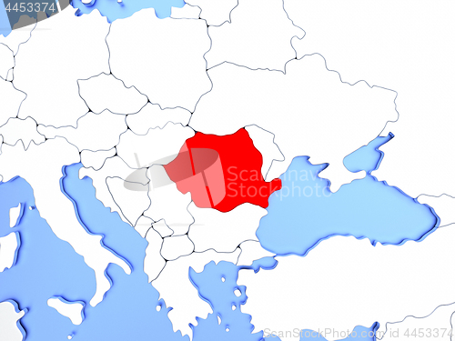 Image of Romania in red on map