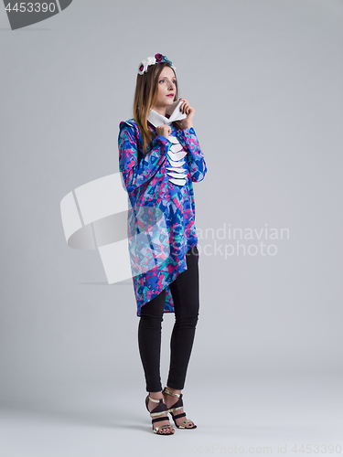 Image of Fashion Model girl isolated over white background