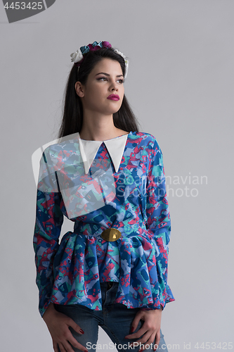 Image of Fashion Model girl isolated over white background