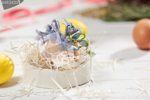 Image of Beautiful easter table setting composition.