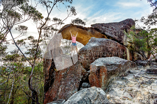 Image of Girl wandering exploring in Wollemi National park