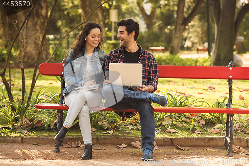 Image of Friends studying in the park