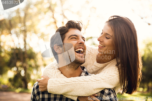 Image of Happy couple laughing