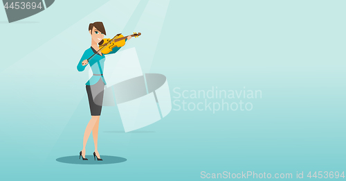 Image of Woman playing the violin vector illustration.