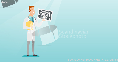 Image of Doctor examining a radiograph vector illustration.