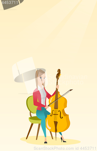 Image of Woman playing the cello vector illustration.