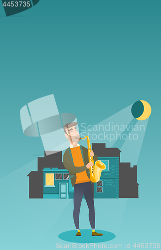 Image of Musician playing the saxophone vector illustration