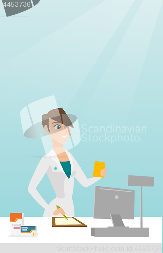 Image of Pharmacist writing prescription.
